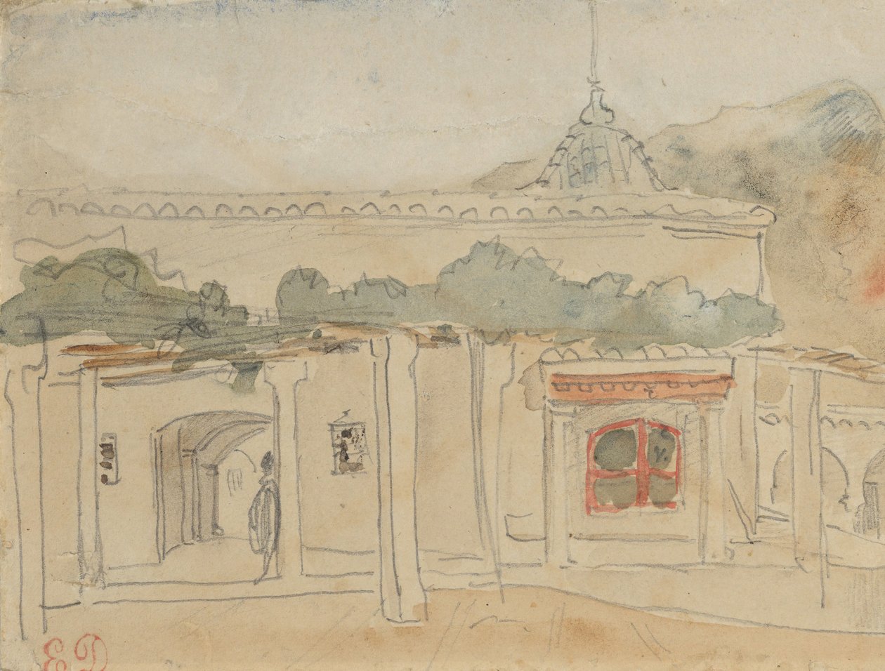 Figure dans une porte - Eugène Delacroix
