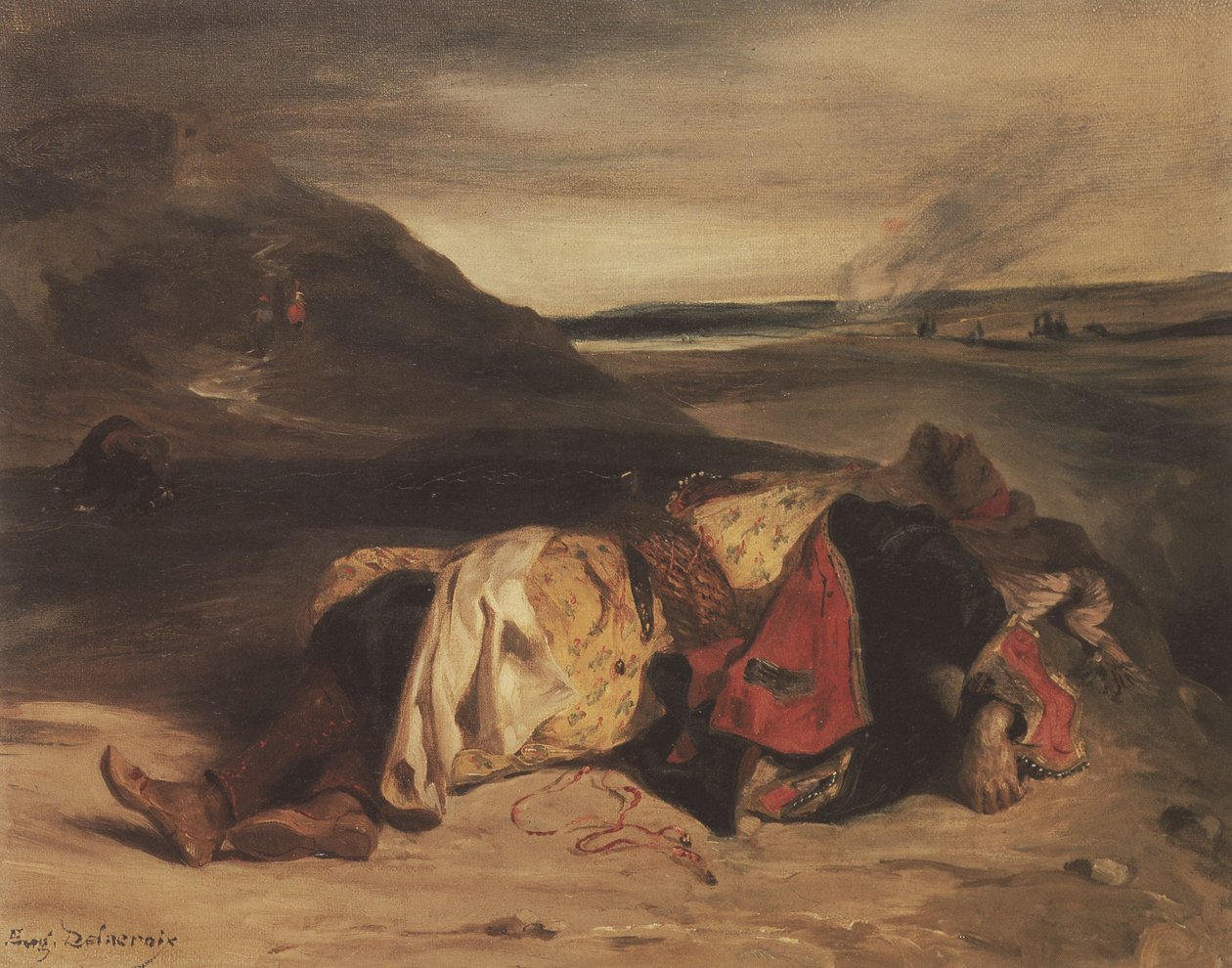 French: La mort de Hassan - Eugène Delacroix