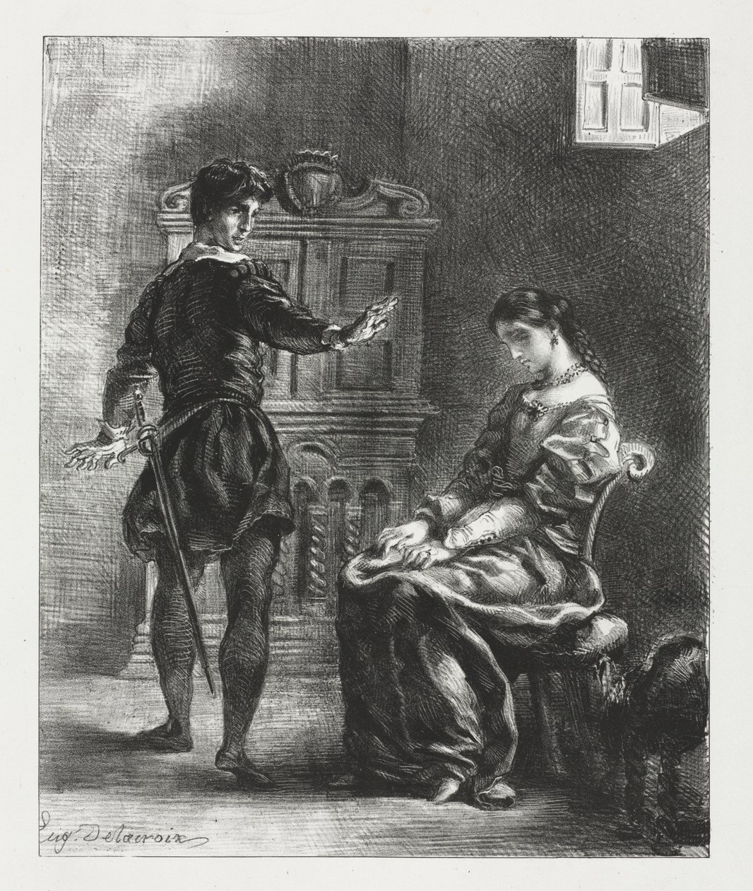 Hamlet : Hamlet et Ophélie - Eugène Delacroix