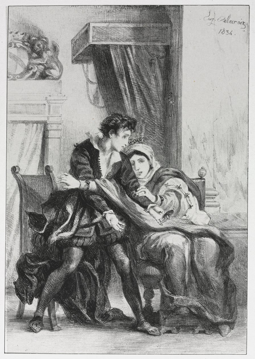 Hamlet et la Reine - Eugène Delacroix