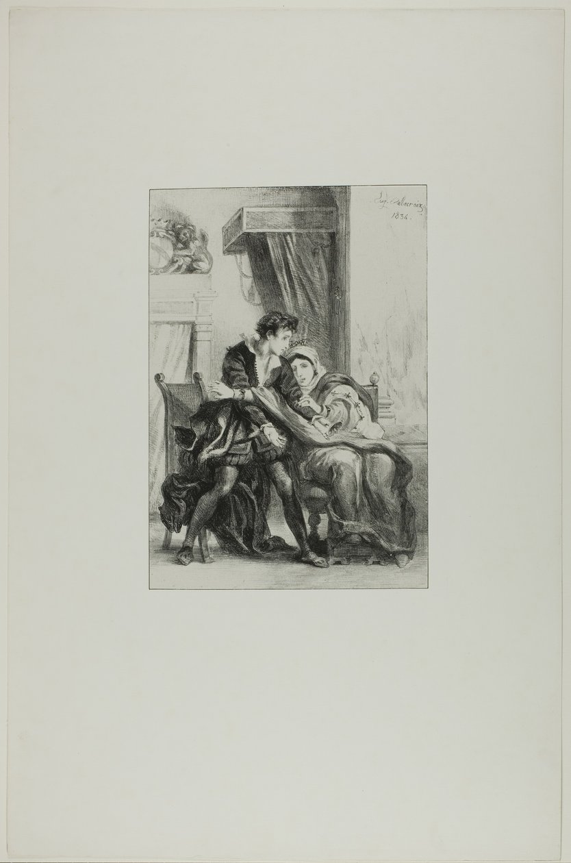 Hamlet et la reine - Eugène Delacroix