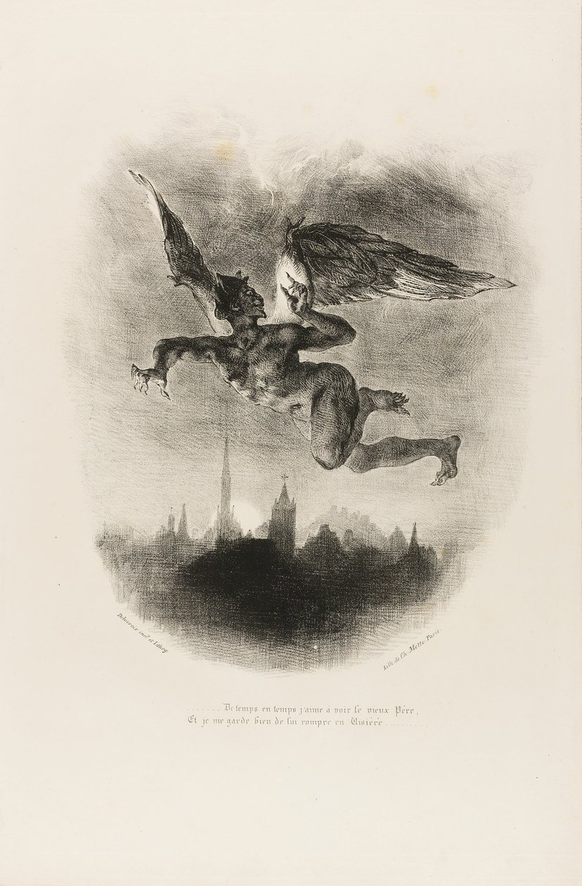 Mephistophélès volant, de Faust - Eugène Delacroix