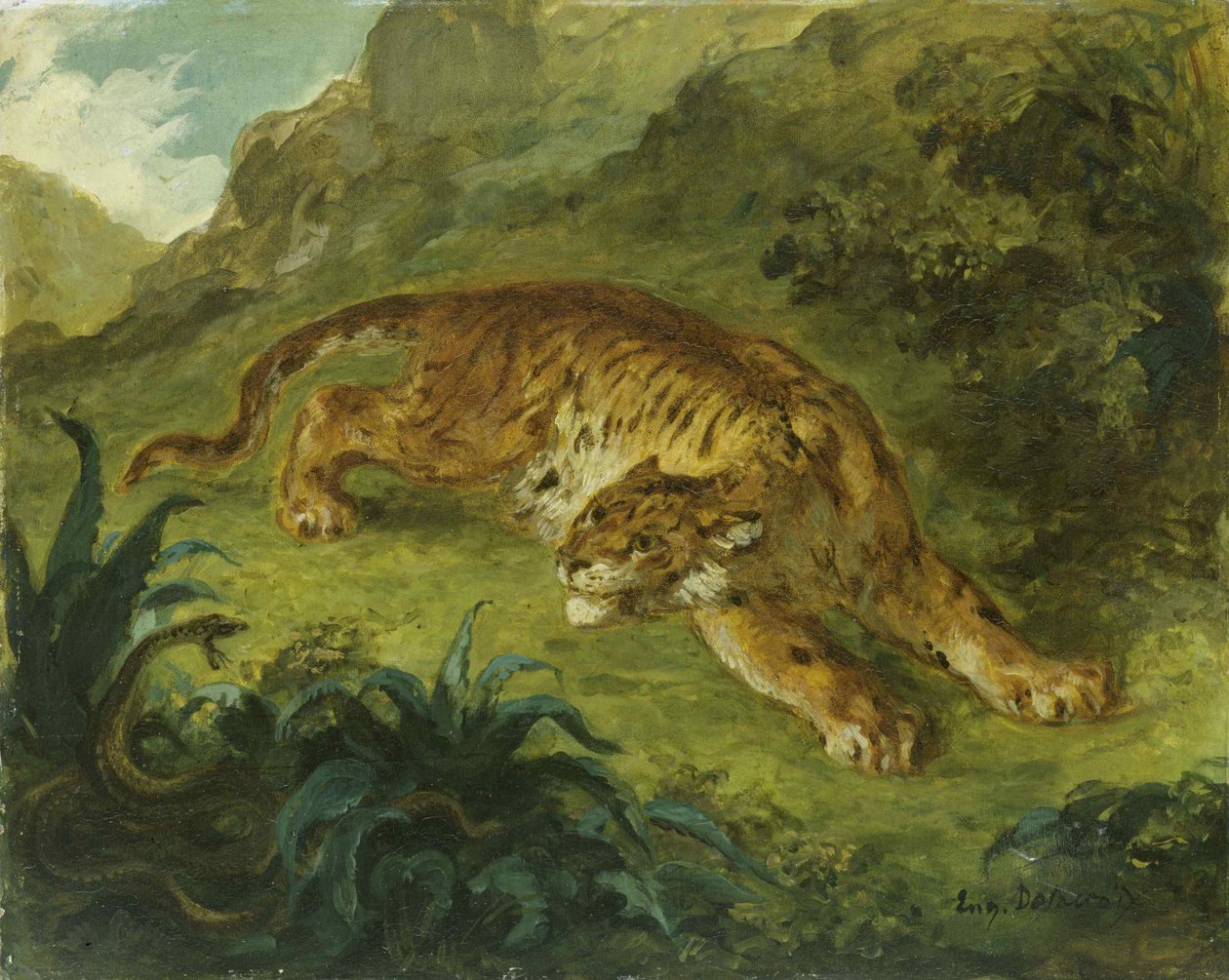 Tigre et serpent, 1854-1858 - Eugène Delacroix