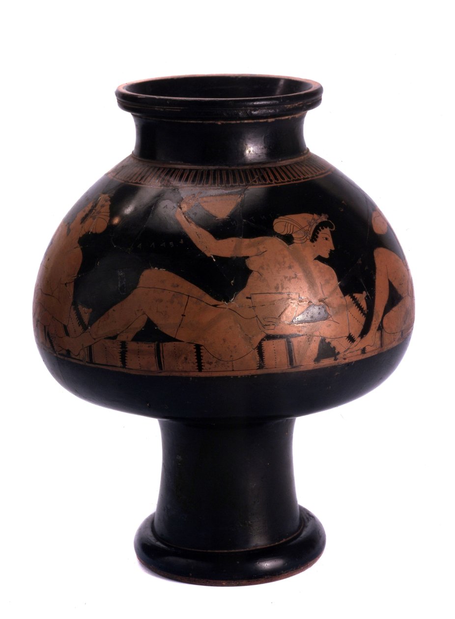 Vase attique à figures rouges avec scène de symposium, 505-500 av. J.-C. - Euphronios