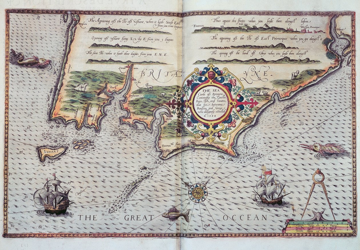 Carte du littoral de la Bretagne, 1588 - European School
