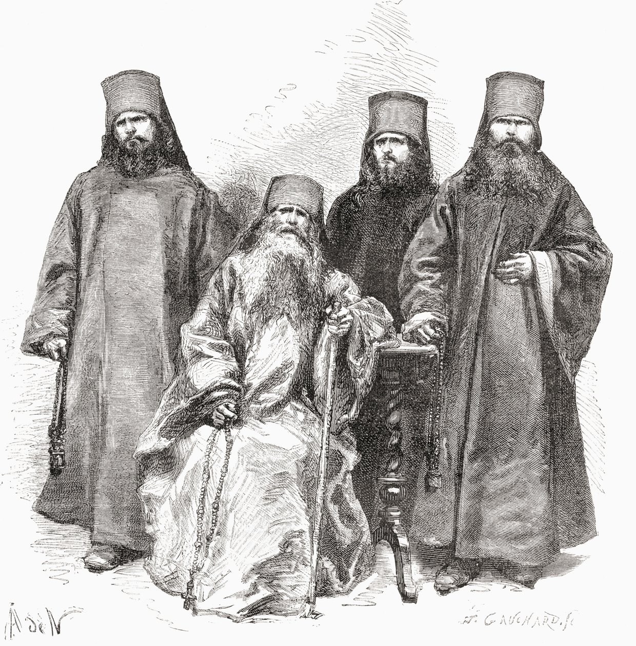 Filaret Drozdov et ses trois fils, de 