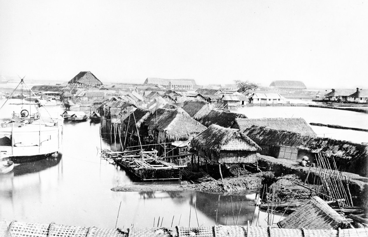 Maisons indigènes, Saigon, vers 1870s - European Photographer
