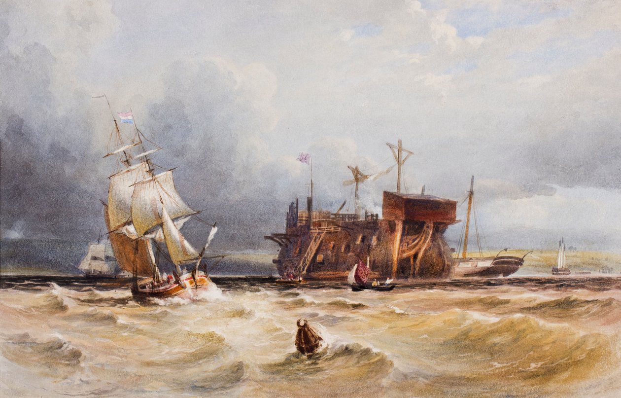 Une épave, vers 1850 - European School