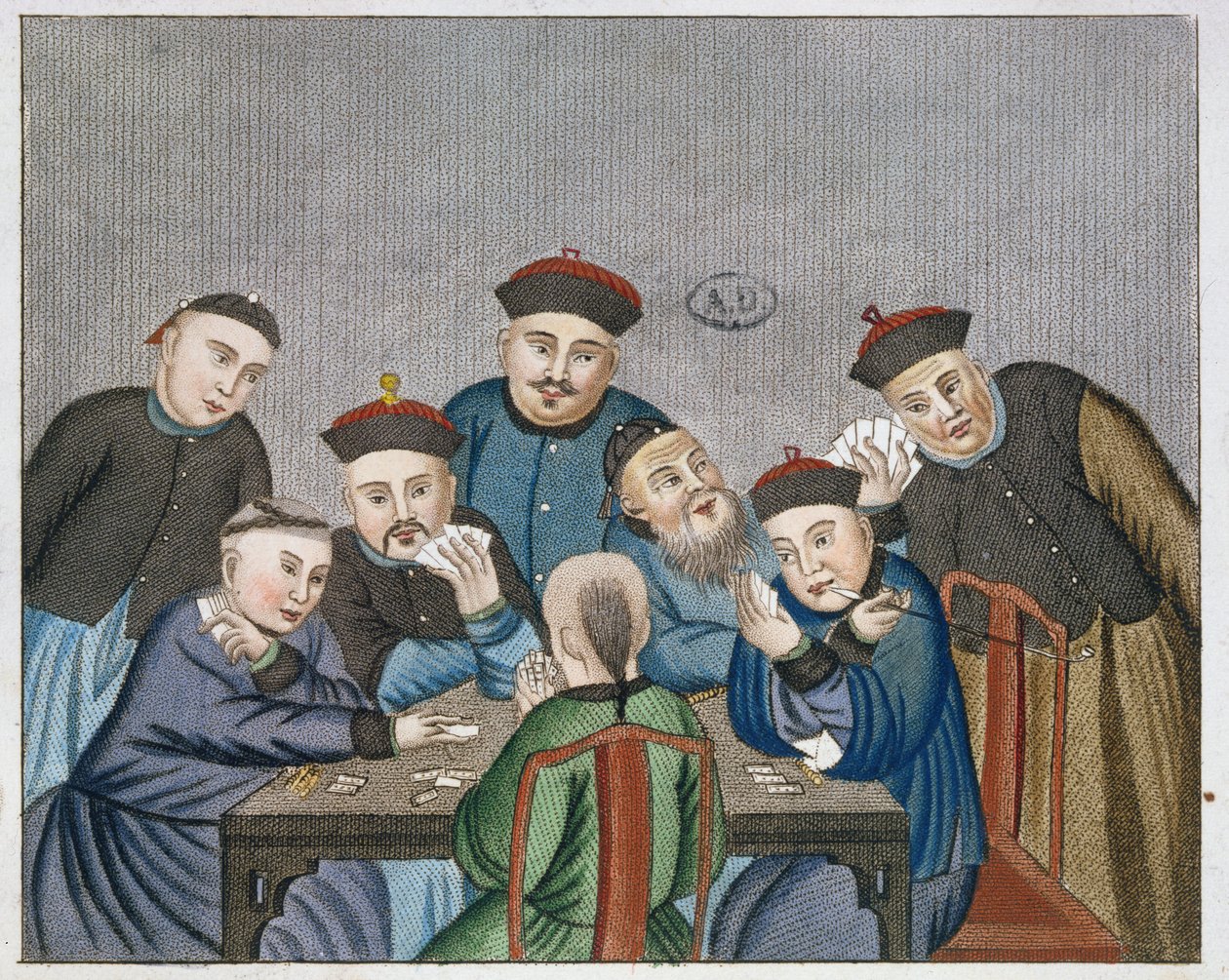 Joueurs de cartes en Chine, début du XIXe siècle - European School