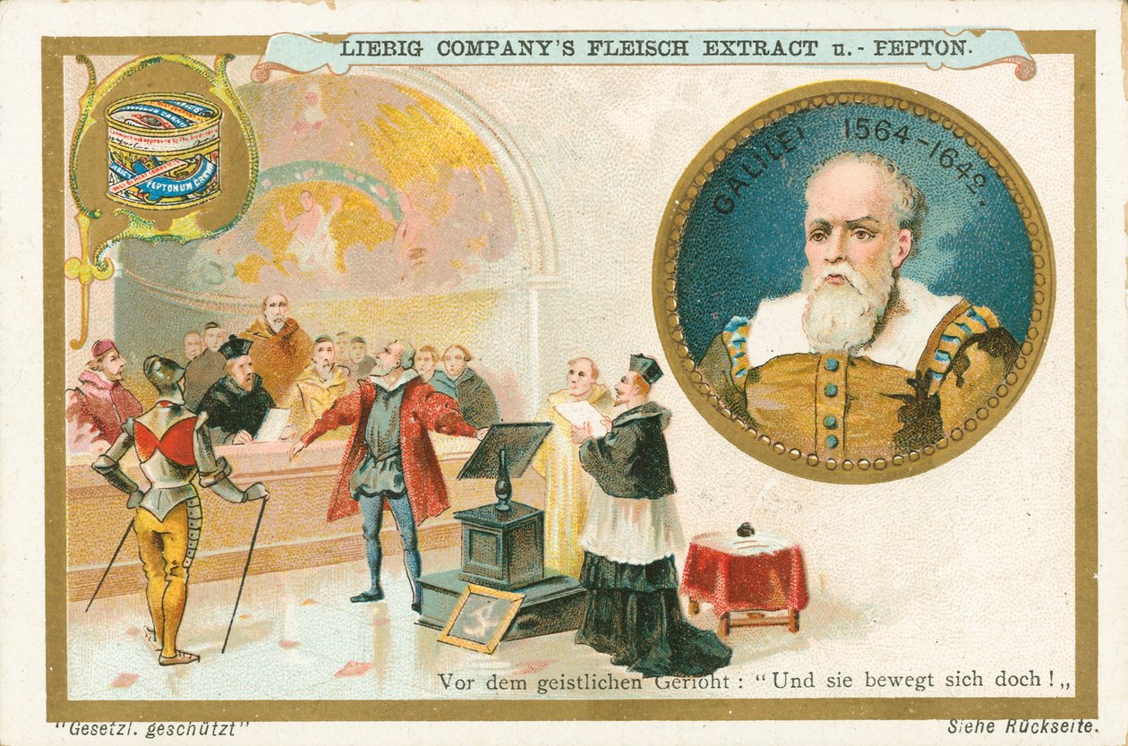 Galilée, carte de Liebig, début du 20e siècle (chromo) - European School