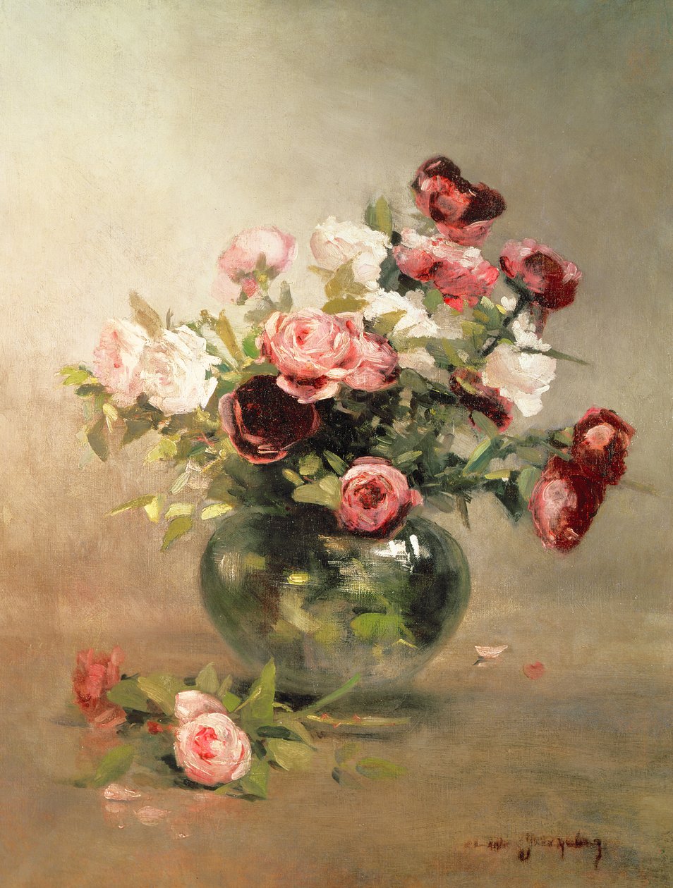 Vase avec des roses - Eva Gonzalès