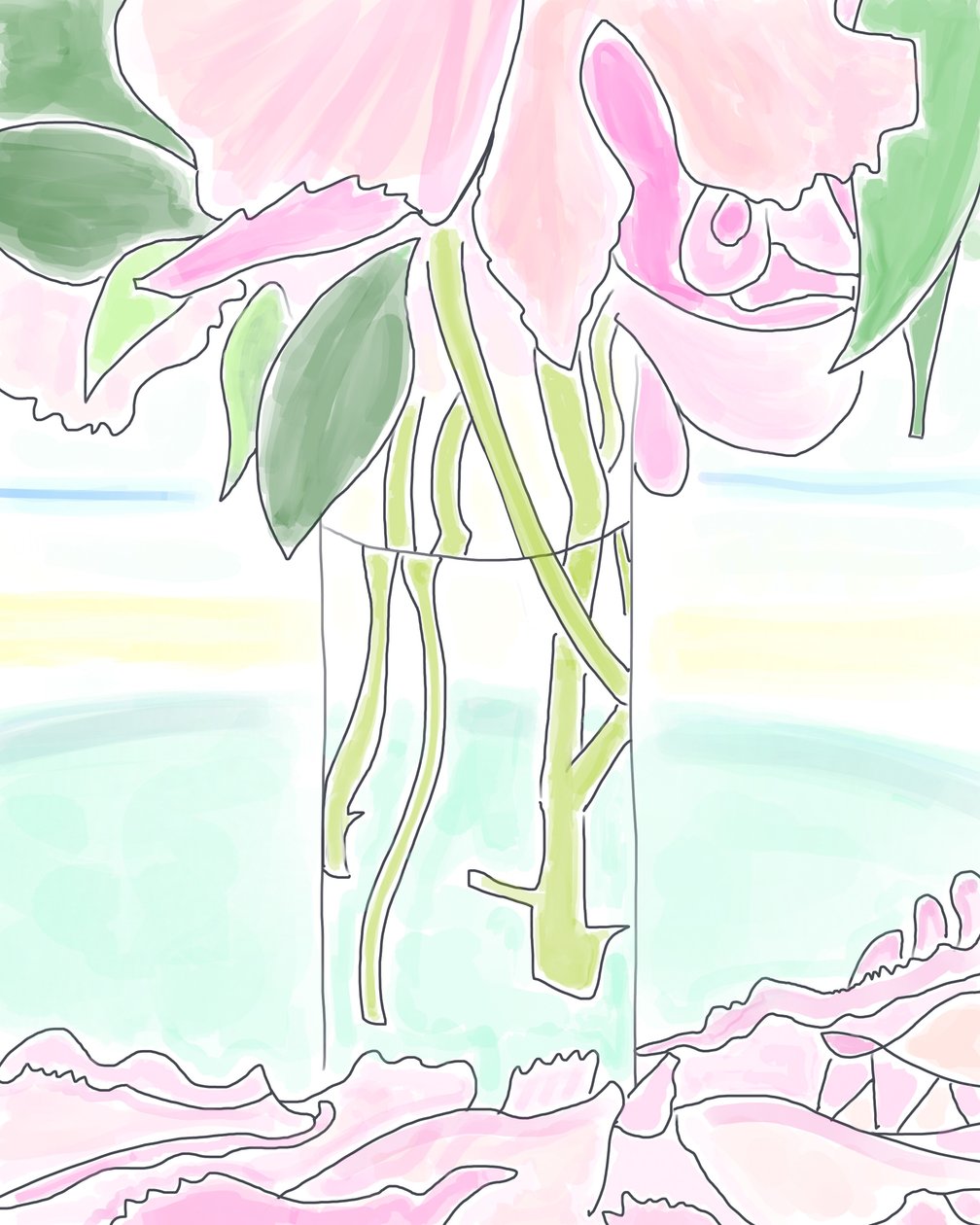 Pivoine dans un vase, Brooklyn (art numérique) - Evan Sklar