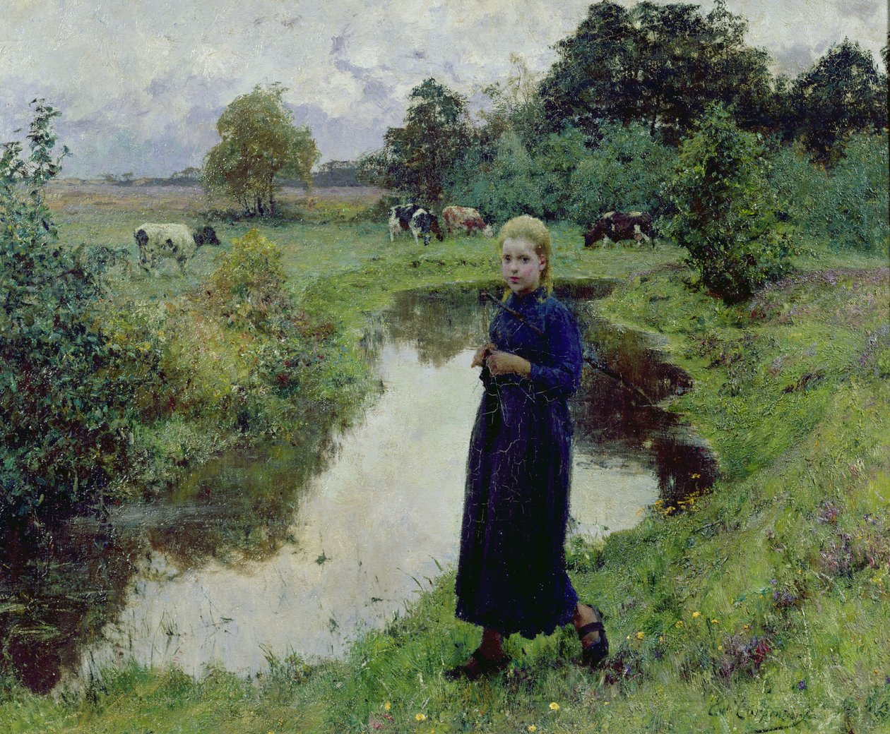 Jeune fille dans les champs - Evariste Carpentier
