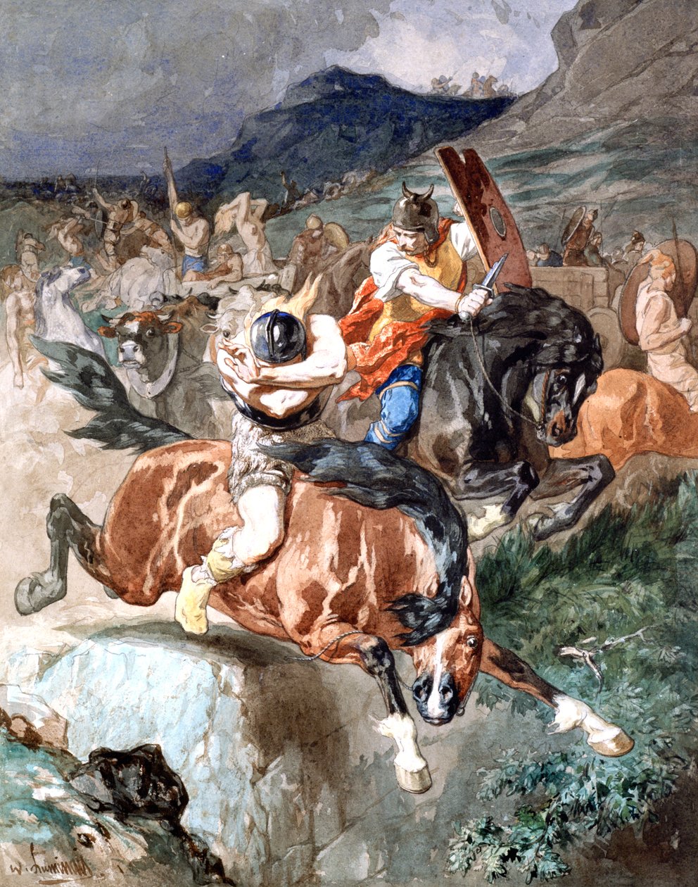 Combat des cavaliers, vers 1842-1896 - Evariste Vital Luminais