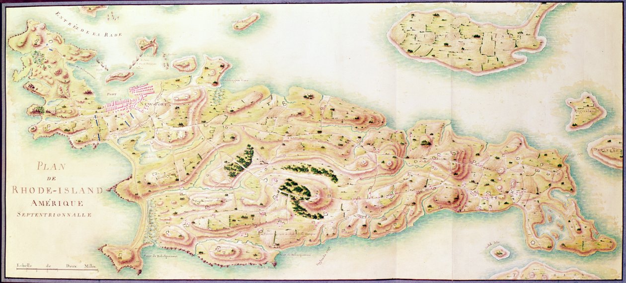 Carte de Rhode Island, de 