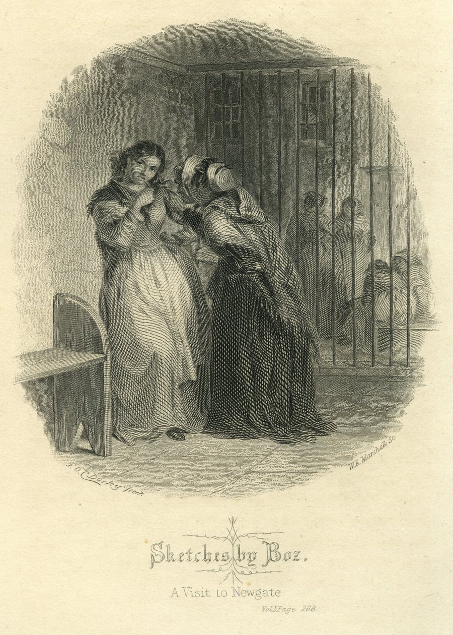 Croquis par Boz - Une visite à Newgate - F.O.C. and McRae, C. John Darley