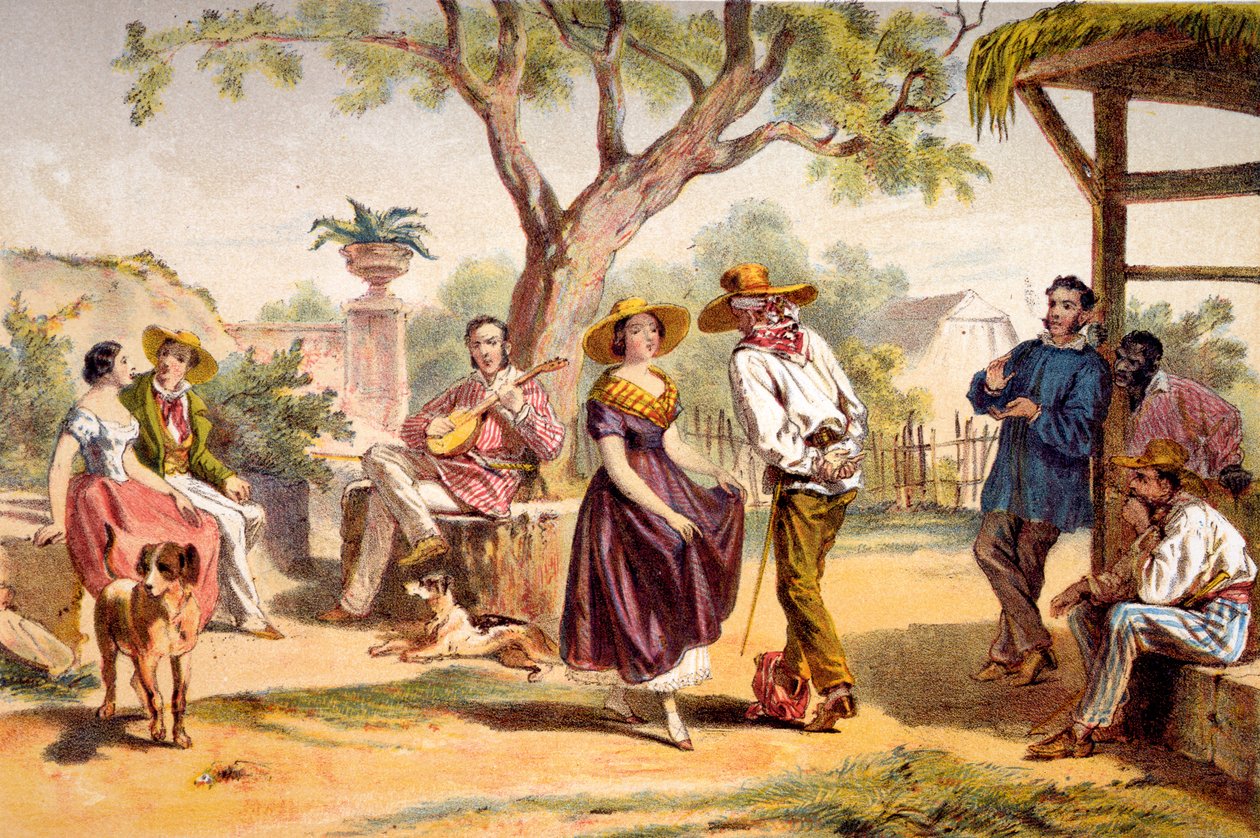 Le Zapateado - Danse nationale, 1840 - Federico Mialhe