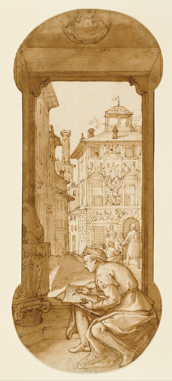 Taddeo dessinant d