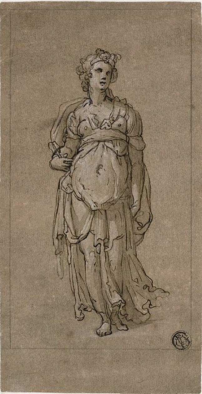 Figure allégorique féminine debout - Federico Zuccaro
