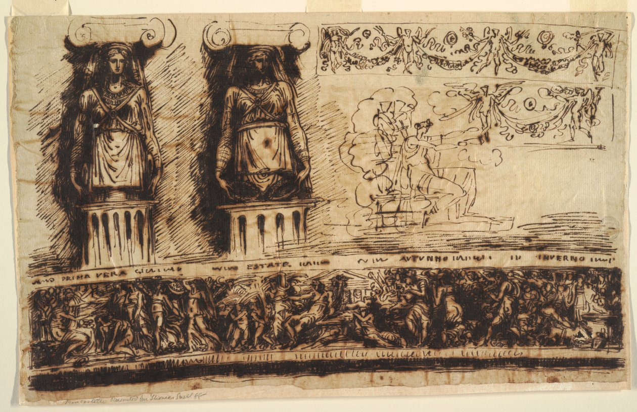 Frises ; Deux Caryatides ; Figure Assise - Felice Giani