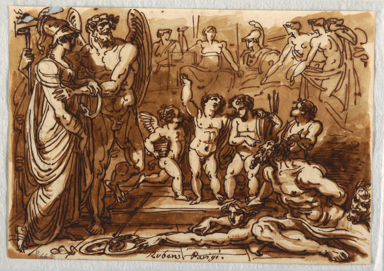 Minerve et un dieu ailé - Felice Giani