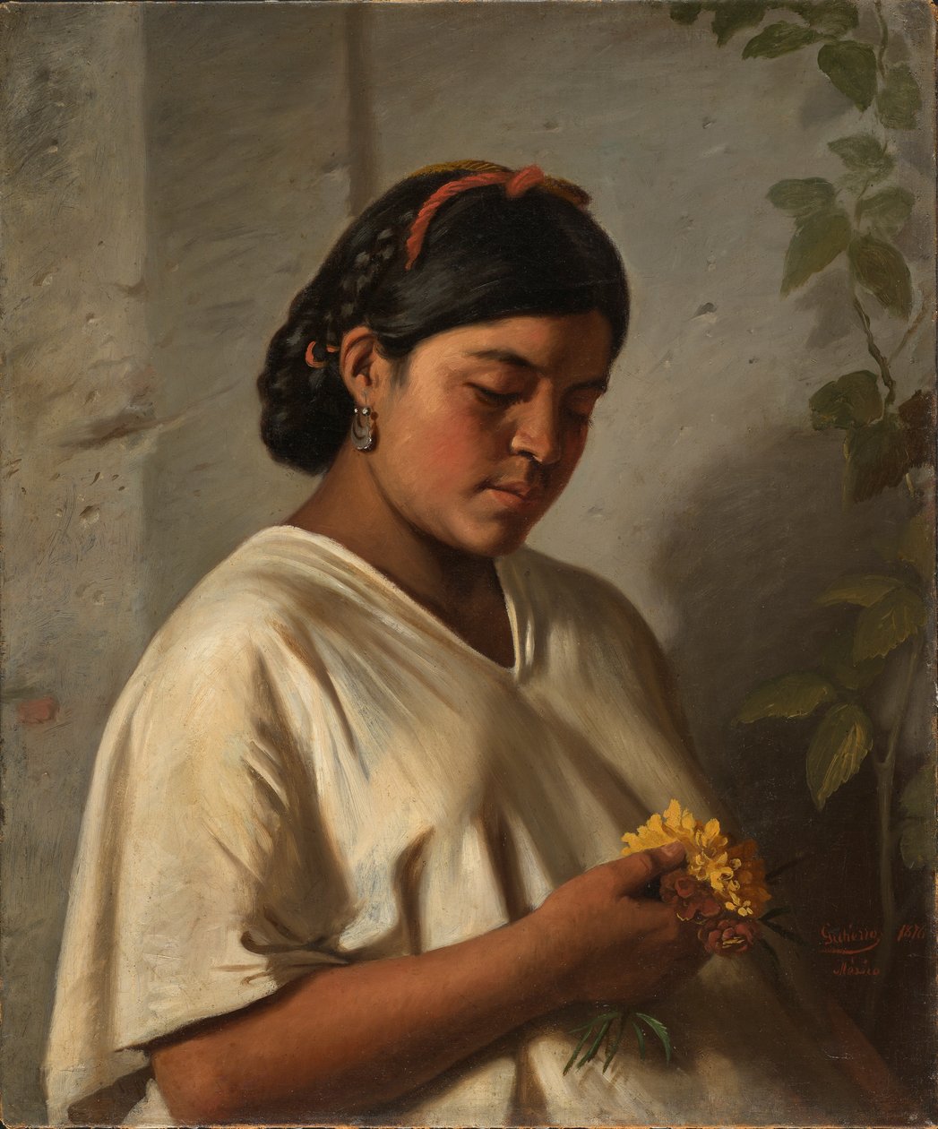 Femme indienne avec souci, 1876 - Felipe Santiago Gutierrez