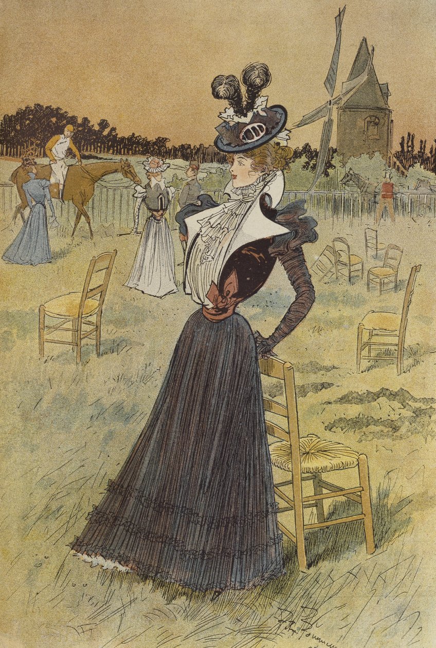 Planche de mode, à Longchamp, illustration de 