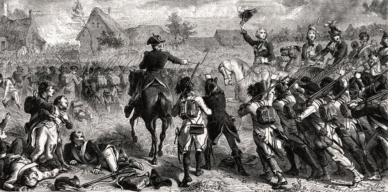 La bataille de Fleurus, 26 juin 1794, gravée par Emile Deschamps - Felix Philippoteaux