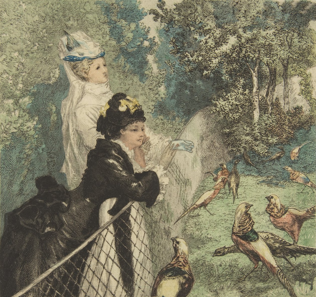 Dans le jardin zoologique, vers 1873 - Felix Bracquemond