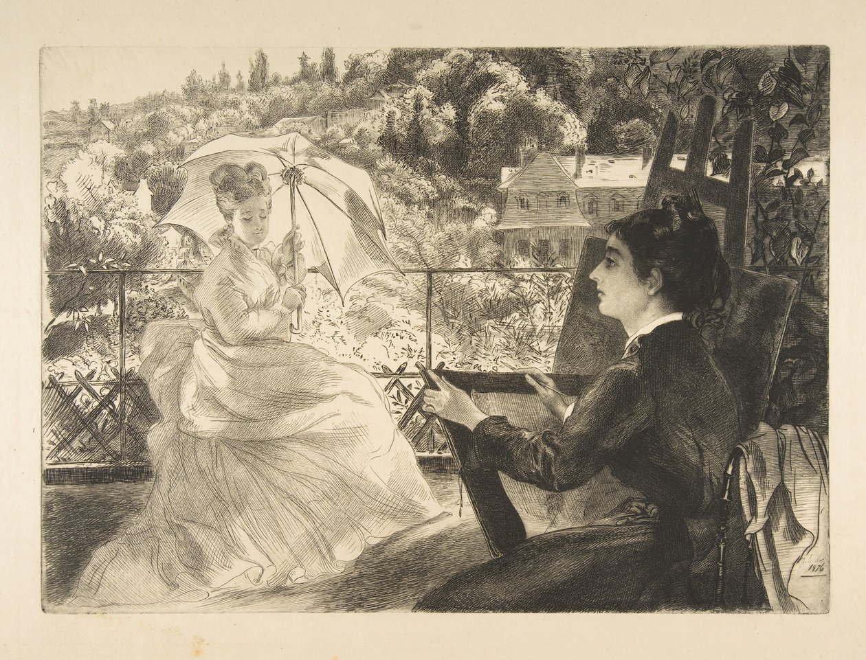 La Terrasse de la Villa Brancas, 1876 - Felix Bracquemond
