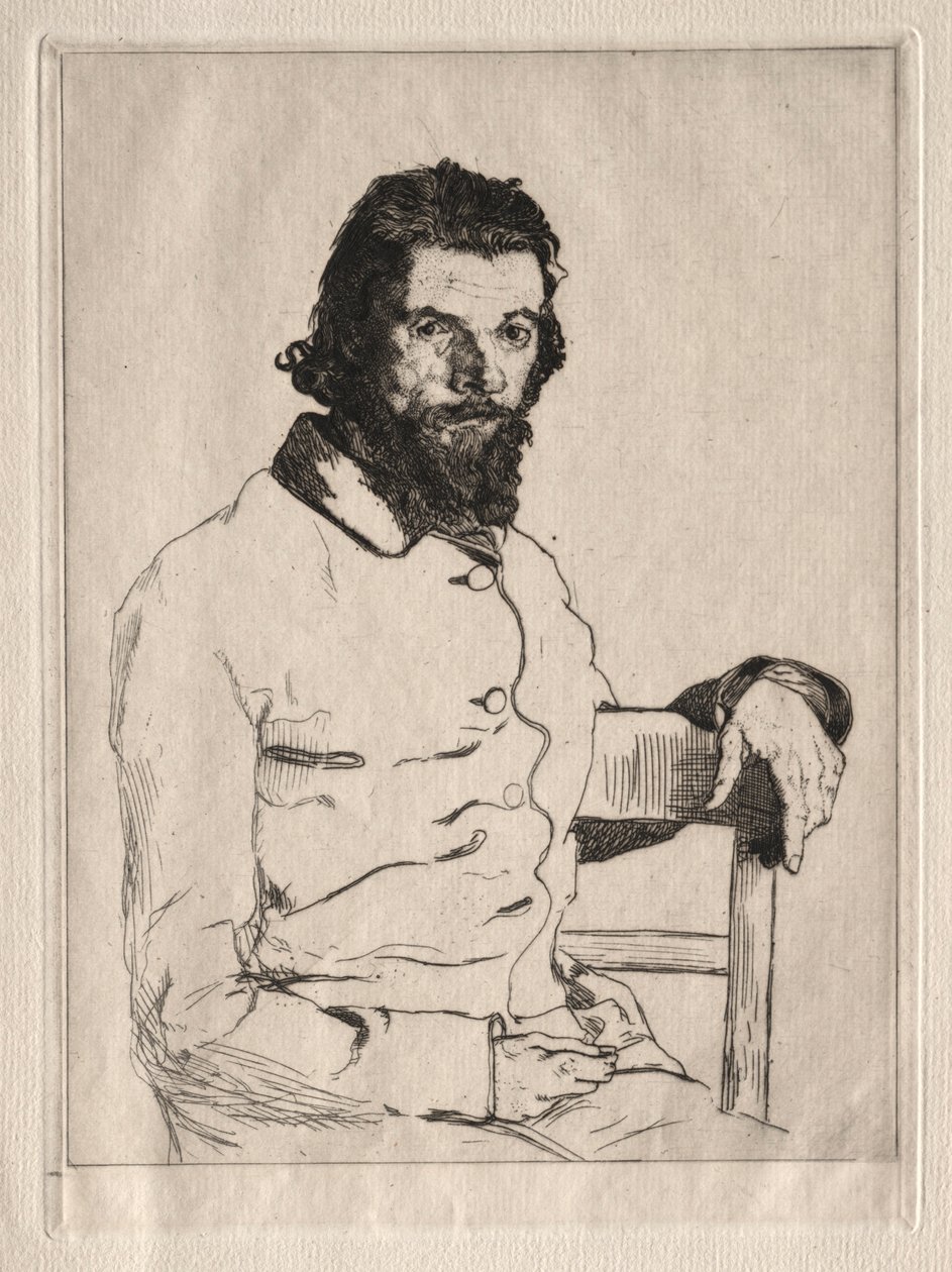 Portrait de Meryon, assis - Felix Bracquemond