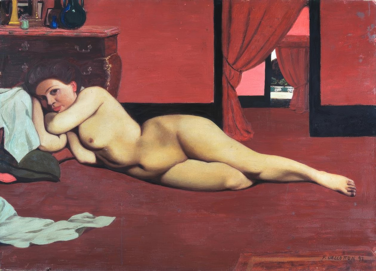 Nu dans le salon rouge - Felix Edouard Vallotton