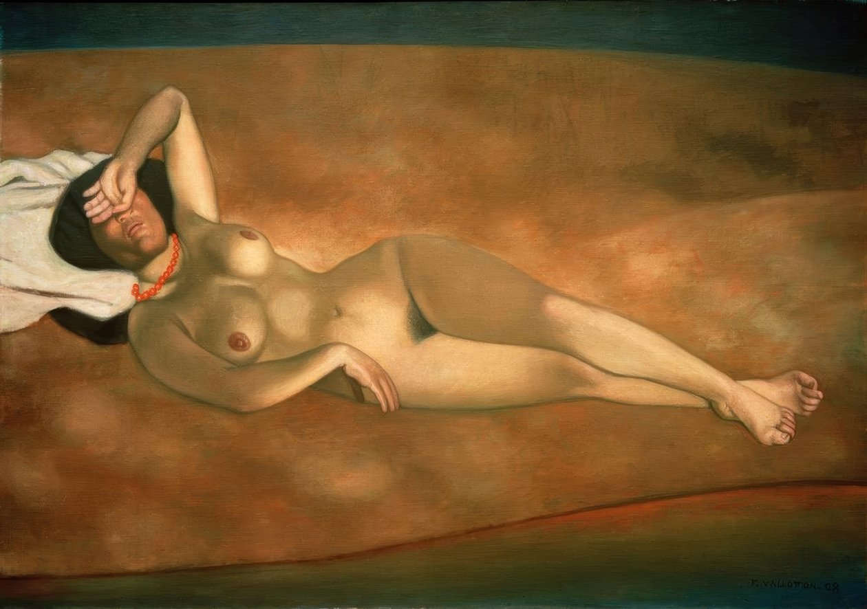 Femme couchée sur le sable - Felix Edouard Vallotton