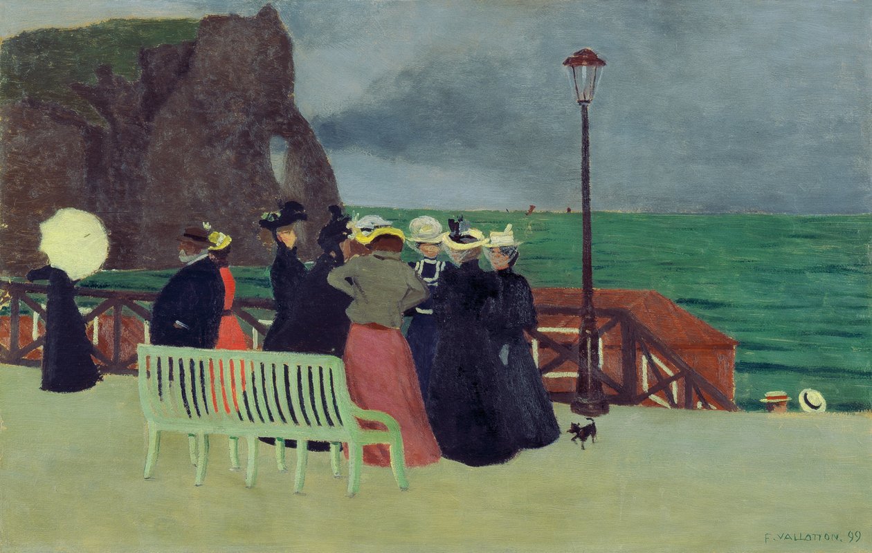 Les planches à Étretat - Felix Edouard Vallotton
