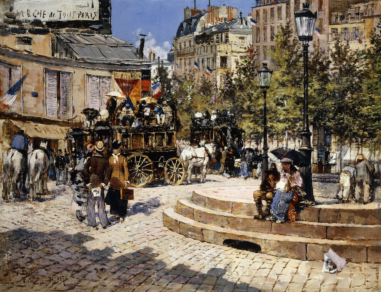 Une place animée de Paris, 1878 - Felix Hilaire Buhot