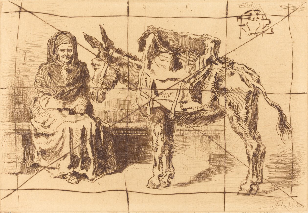 Cacoletière Assise - Felix Hilaire Buhot