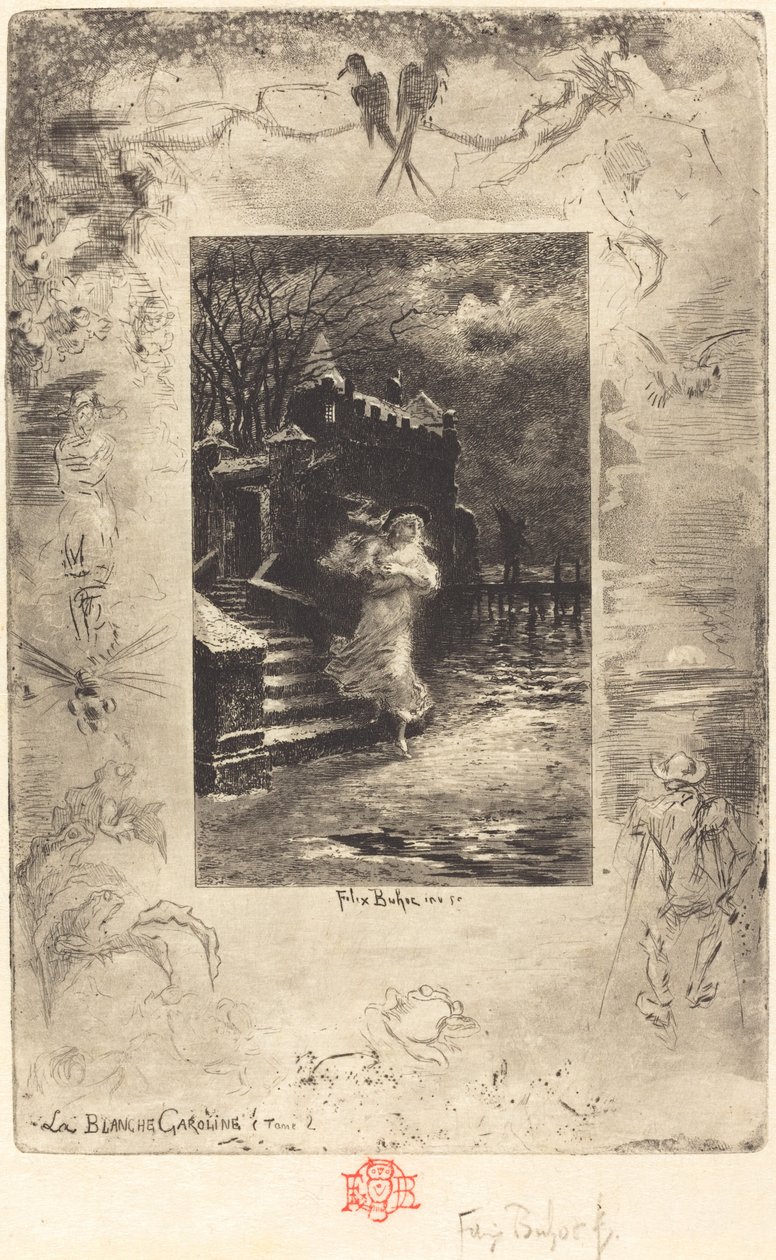 La Blanche Caroline - Felix Hilaire Buhot