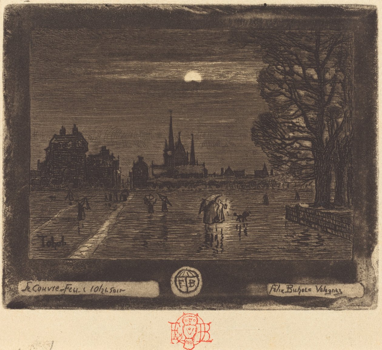 Le Couvre-Feu - Felix Hilaire Buhot