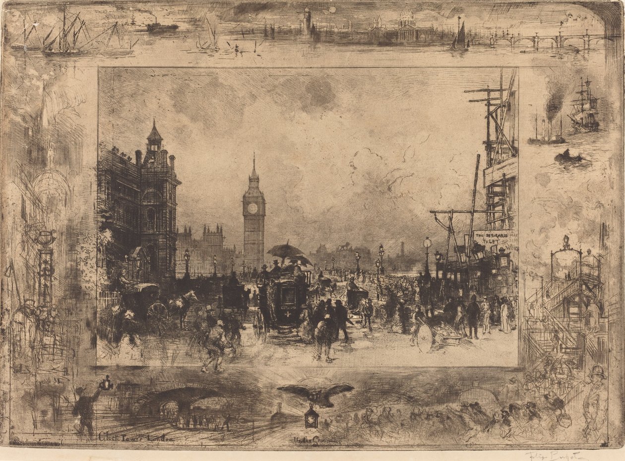 Pont de Westminster - Felix Hilaire Buhot
