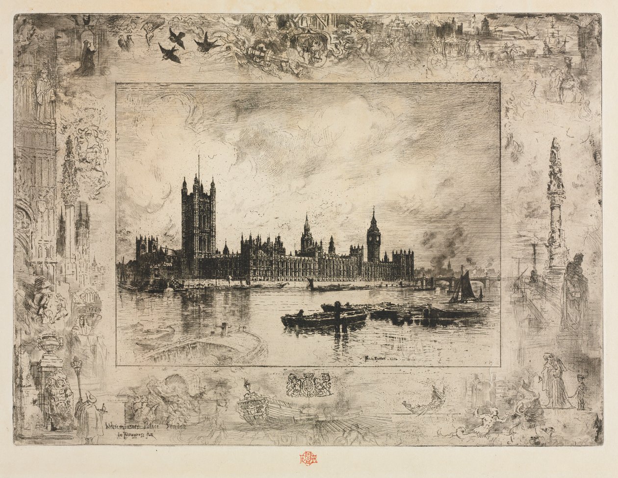 Westminster Place, 1884 - Felix Hilaire Buhot