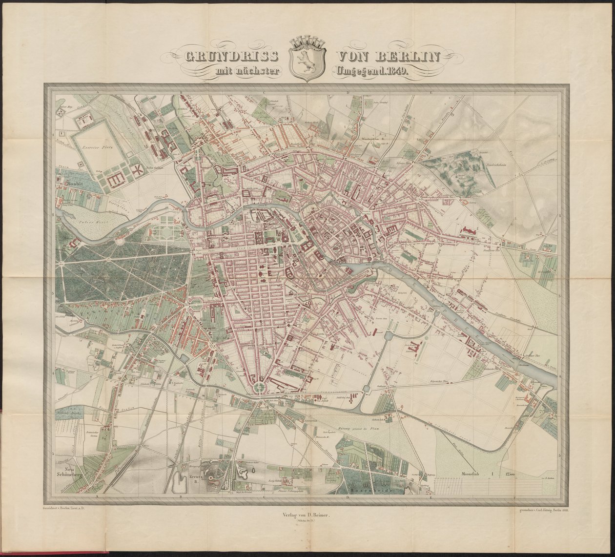 Plan de Berlin avec les environs proches - Ferdinand Böhm