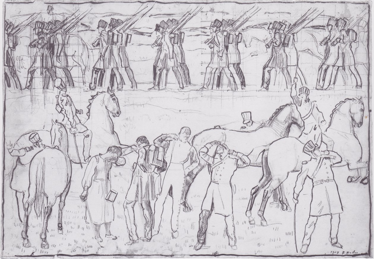 Le départ des étudiants allemands pour la guerre de libération de 1813 - Ferdinand Hodler