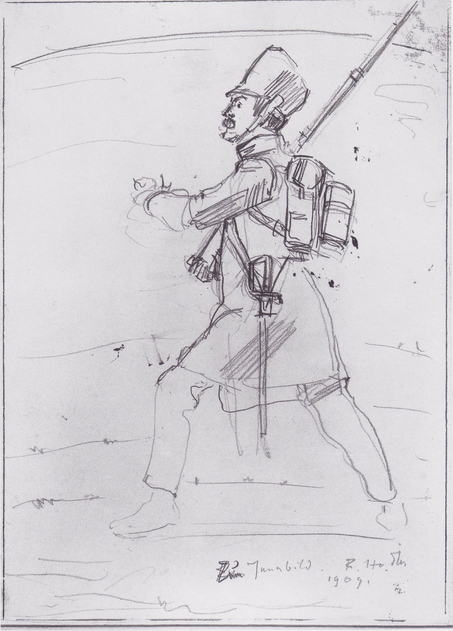 Fusilier marchant vers la gauche - Ferdinand Hodler