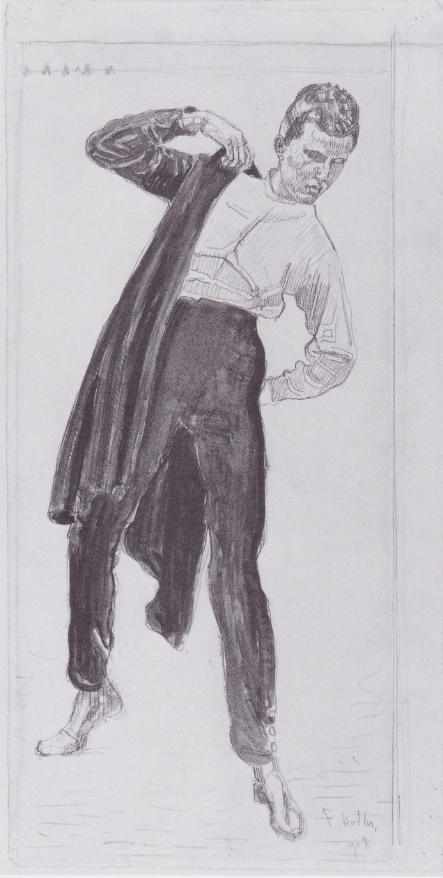 Étudiant mettant son uniforme - Ferdinand Hodler