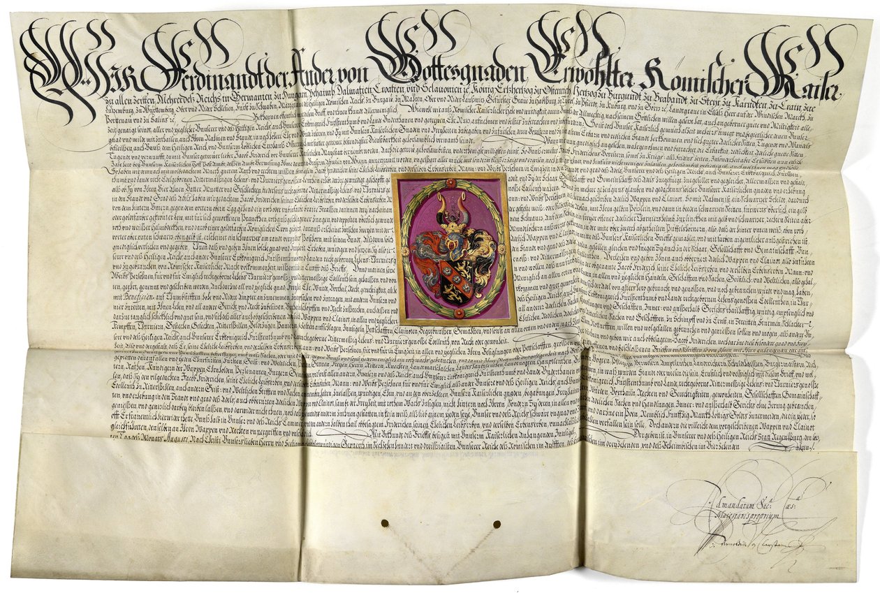 Adelsdiplom Jacob von Fridrich 1630 - Ferdinand II.