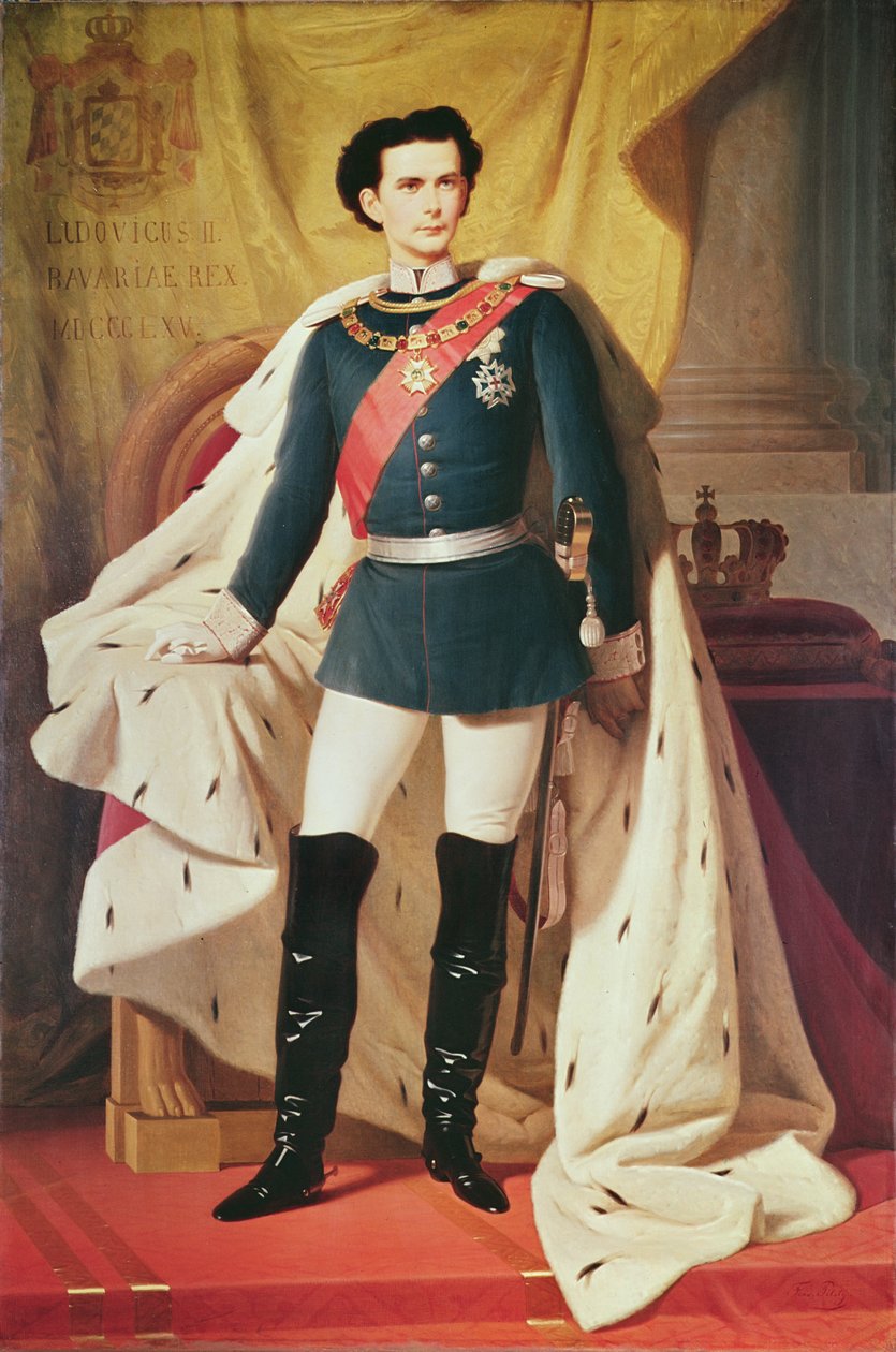 Portrait de Ludwig II (1845-86) de Bavière en uniforme, 1865 - Ferdinand II Piloty