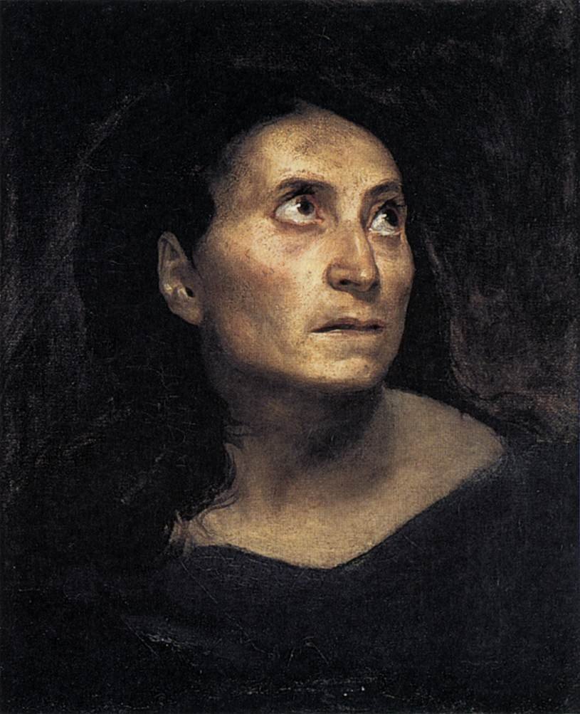 Tête de vieille femme - Ferdinand Victor Eugene Delacroix