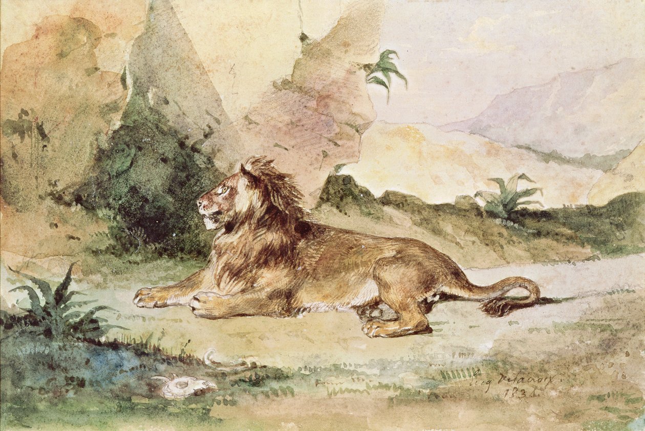 Un lion dans le désert, 1834 - Ferdinand Victor Eugene Delacroix
