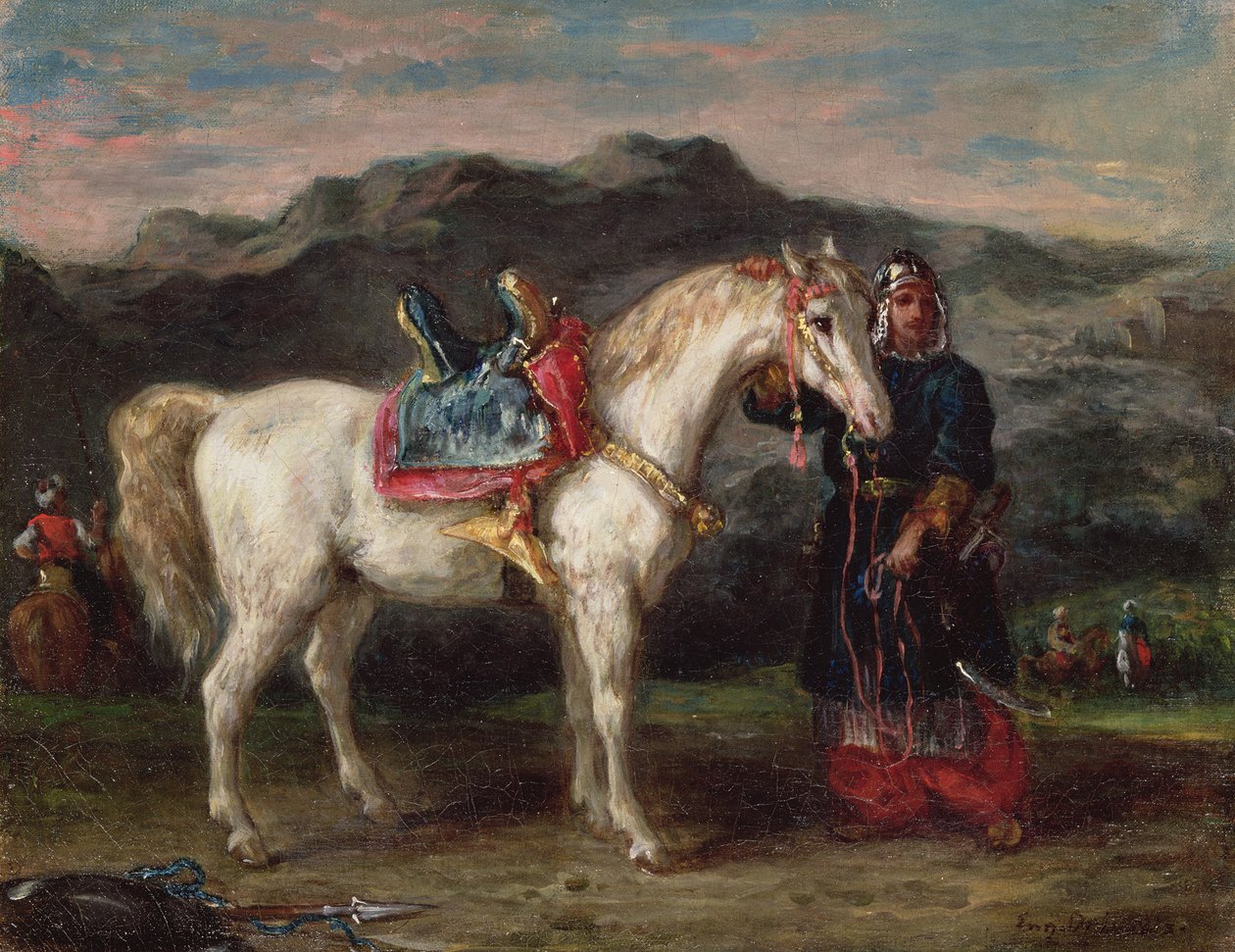 Circassien tenant un cheval - Ferdinand Victor Eugene Delacroix
