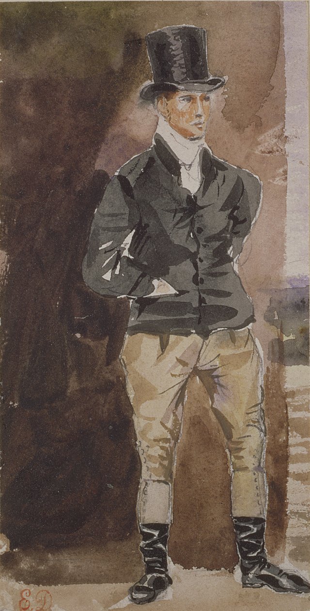 Coché debout, tourné quelque peu vers la droite, 19ème siècle - Ferdinand Victor Eugene Delacroix